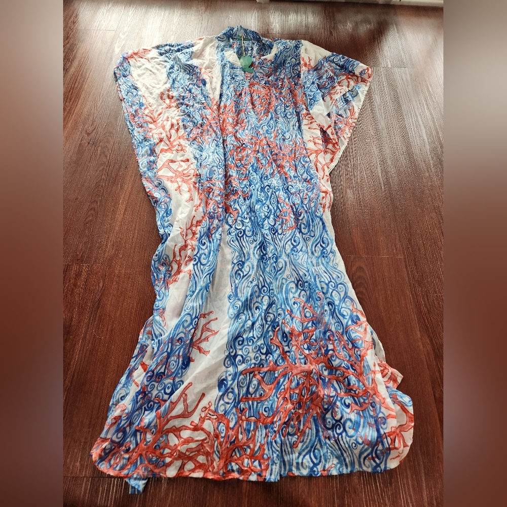 Amtica Santonia Giacomo Cinque NWT Coral Tunic Kaftan Dress Anthropologie Taglia